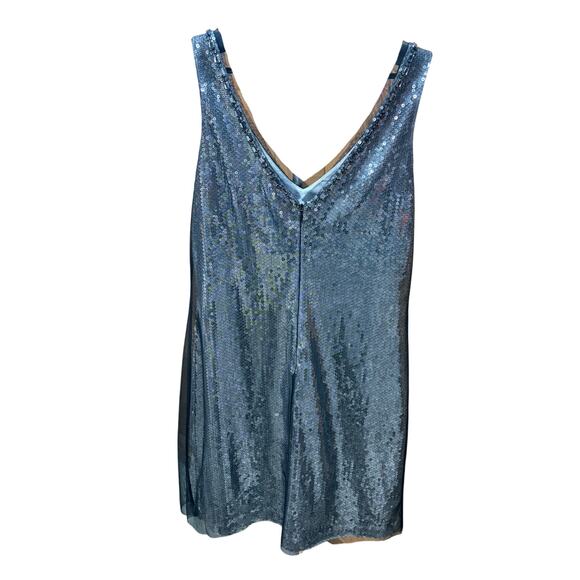 White House Black Market Sequin Mesh Overlay Dress Size 8 Like New - Picture 2 of 5